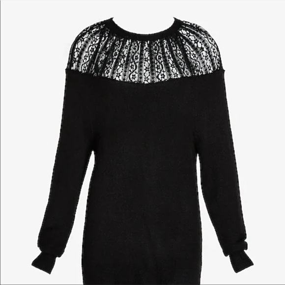 Express Lace Pieced Crew Neck Sweater - XL - Picture 4 of 5